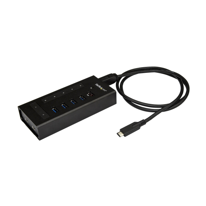 StarTech.com Hub Concentrador USB 3.0 (5Gbps) USB A a 5x USB-A y 2x USB Tipo C de 7 Puertos - Ladrón USB a USBC Industrial