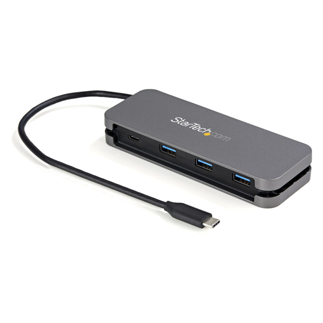 StarTech.com Hub USB C de 4 Puertos - 3 USB-A 1 USB-C - Ladrón USB 3.0 Tipo C (USB 3.2 Gen 1) - Alimentado por el Bus - Hub Adaptador Portátil USBC to USBA - Cable de 28,5cm y Gestión de Cableado