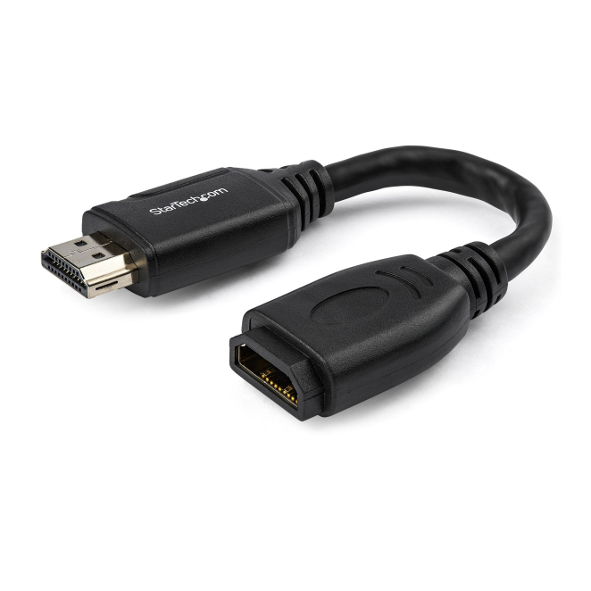 StarTech.com Cable de 15cm de Extensión Alargador HDMI 2.0 de Alta Velocidad con Ethernet - Extensor de Puertos - Cable para Conservar Puertos de Conexión - Cable Corto HDMI - 4K de 60Hz