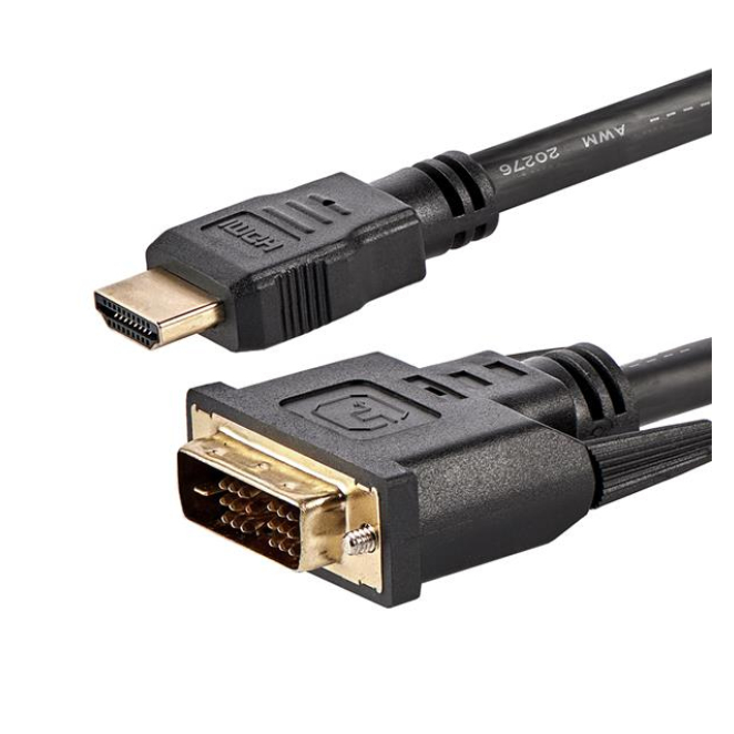 StarTech.com Cable Adaptador Conversor HDMI a DVI-D de 1,8m - Macho a Macho - Convertidor de Vídeo - Negro
