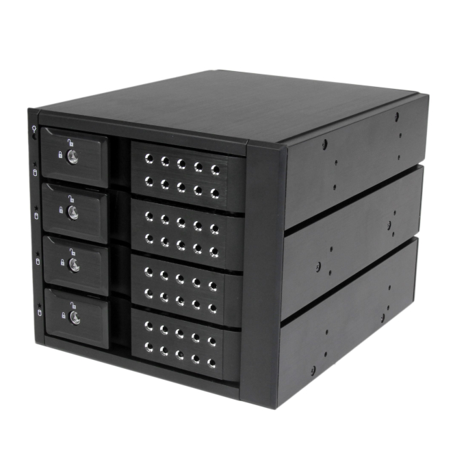 StarTech.com Rack Móvil Backplane de 4 Bahías de Intercambio en Caliente - Rack Móvil Hot Swap sin Bandeja para Unidades de DD SSD de 3,5in SAS II/SATA III - 6 Gbps