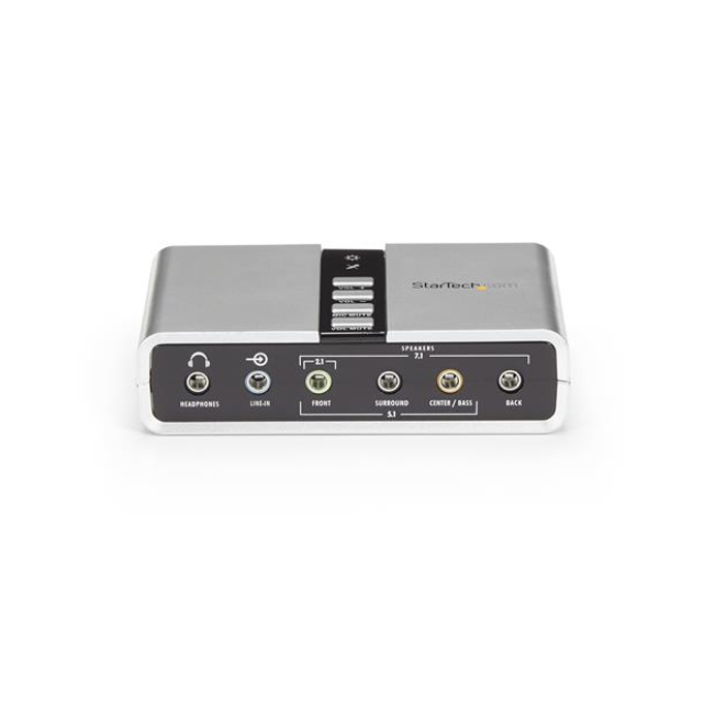 StarTech.com Tarjeta de Sonido 7,1 USB Externa vista de frente