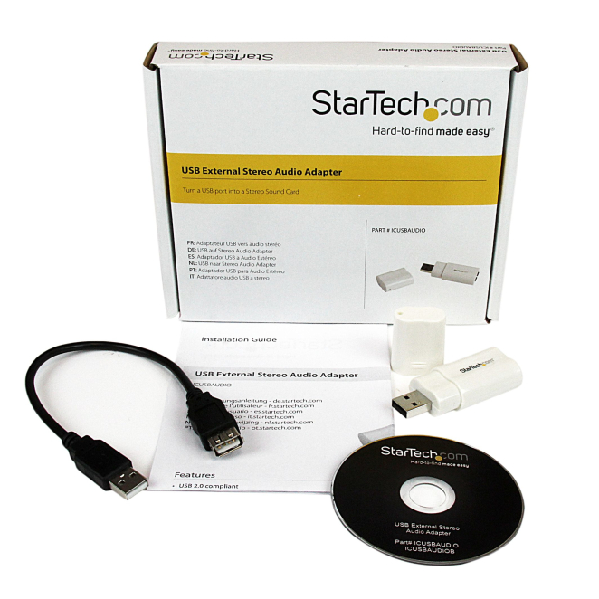 Razones para comprar la StarTech.com Tarjeta de Sonido Estéreo USB Externa Adaptador Conversor - Blanco