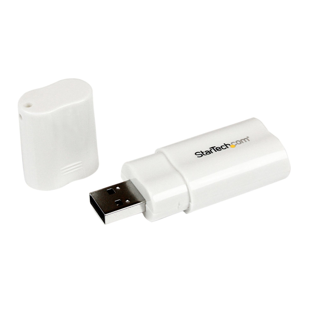StarTech.com Tarjeta de Sonido Estéreo USB Externa Adaptador Conversor - Blanco