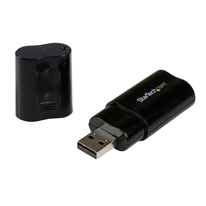 StarTech.com Tarjeta de Sonido Estéreo USB Externa Adaptador Conversor - Negro