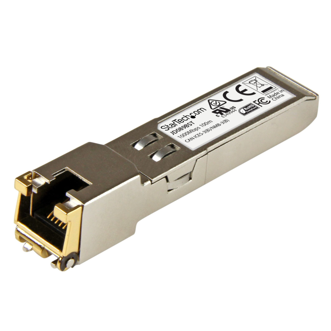 StarTech.com Módulo Transceptor SFP Compatible con el Modelos JD089B de HPE - 1000BASE-T - SFP a RJ45 Cat6 / Cat5e - SFP Ethernet Gigabit de 1Gb - RJ45 - 100m - HPE 5820AF, 12500, 5500
