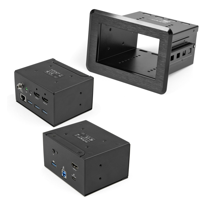 StarTech.com Docking Station para Salas de Conferencias - Base universal para Portátiles - 4K HDMI, PD de 60W, Hub USB, GbE, Audio - Caja de Conectividad para Mesas en Salas de Juntas