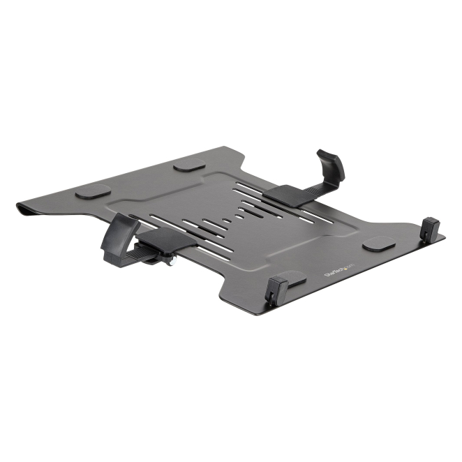 StarTech.com Bandeja VESA para Ordenador Portátil - Soporte Ajustable con Brazo de Monitor para Ordenador Portátil (4,5kg) - con Perforaciones VESA de 75x75 100x100 - Ventilado