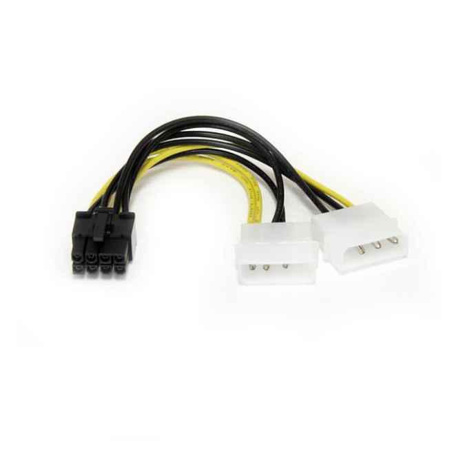 StarTech.com Cable de 15cm Adaptador de Alimentación de LP4 a PCI Express PCIe de 8 Pines para Tarjeta Gráfica