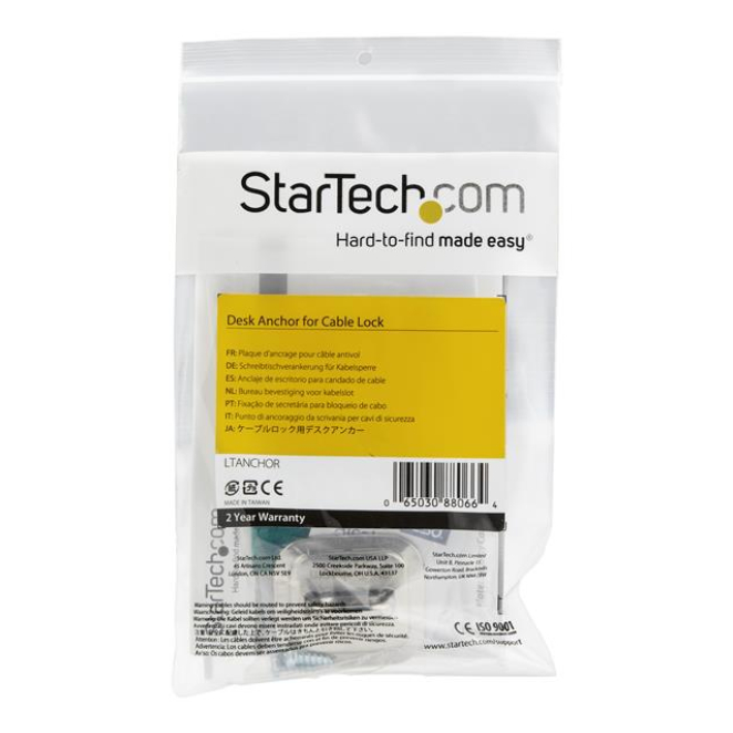 StarTech.com ancla para cable con candado - en aleación de zinc - dispositivo conectado