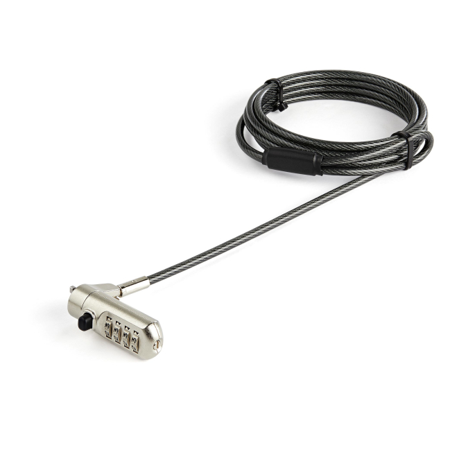StarTech.com Cable de 2m de Seguridad para Ordenador Portátil - con Candado - para Ranura Nano - de Combinación