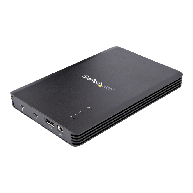 StarTech.com Caja Thunderbolt 3™ de 4 Bahías NVMe M.2 para SSD, con 1 Puerto de Vídeo DisplayPort y 2 Thunderbolt 3, 40gbps, con Fuente de Poder de 72W, Caja Externa para Disco Duro