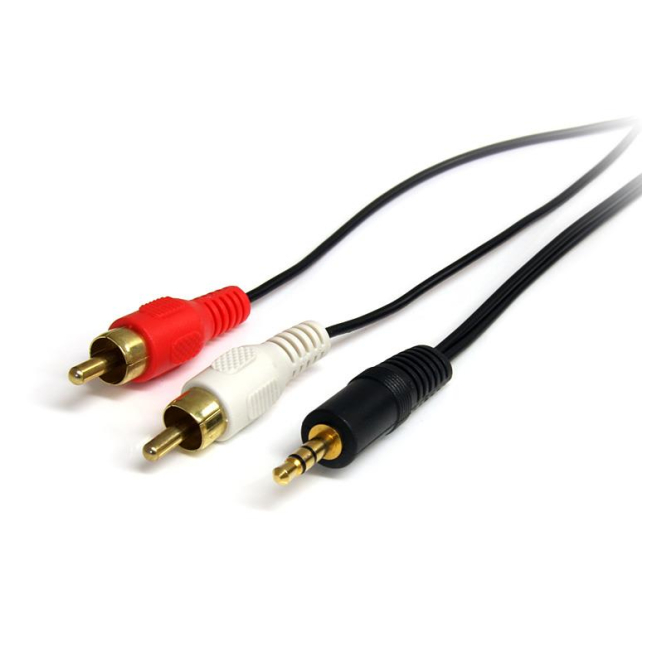 StarTech.com Cable Adaptador de Mini-Jack a RCA 91cm - Jack 3,5mm Macho - 2xRCA Macho - Negro