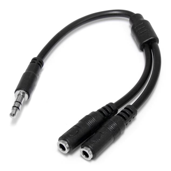 StarTech.com Adaptador Divisor de Auriculares Mini-Jack 3,5mm 3 pines Macho a 2x Mini-Jack 3 pines Hembra
