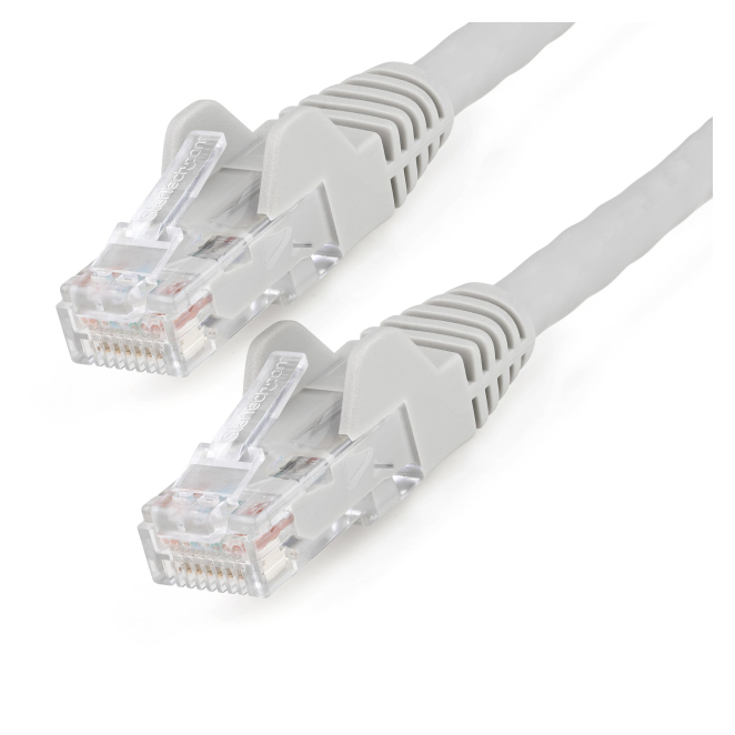 StarTech.com Cable Ethernet CAT6 de 2m - LSZH - Cable de Red de 10 Gigabits de 650MHz y PoE de 100W UTP sin Enganches (Snagless) con Alivio de Tensión - Gris - CAT 6 - ETL