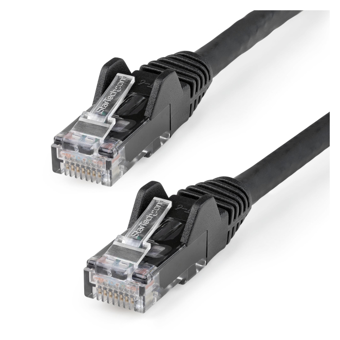 StarTech.com Cable Ethernet CAT6 de 5m - LSZH - Cable de Red de 10 Gigabits de 650MHz y PoE de 100W UTP sin Enganches (Snagless) con Alivio de Tensión - Negro - CAT 6 - ETL