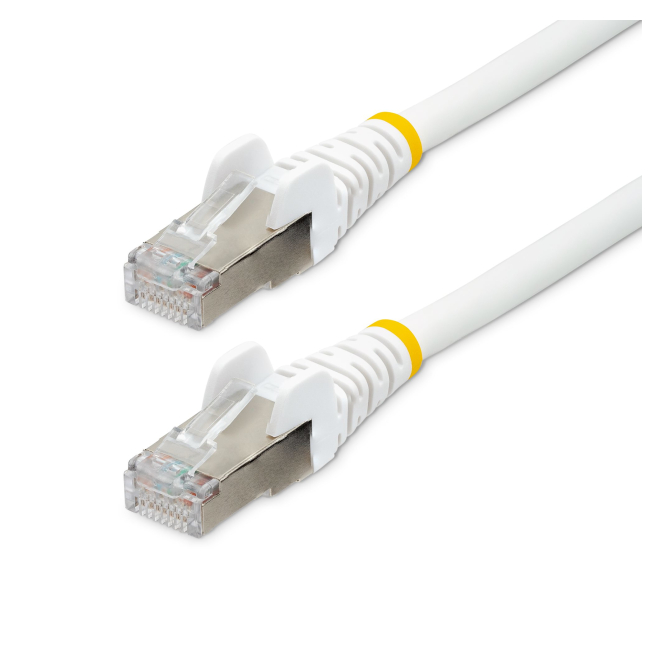 StarTech.com Cable de 3m de Red Ethernet CAT6a - Blanco - Low Smoke Zero Halogen (LSZH) - 10GbE - 500MHz - PoE++ de 100W - Snagless sin Pestillo - RJ-45 - Cable de Red S/FTP