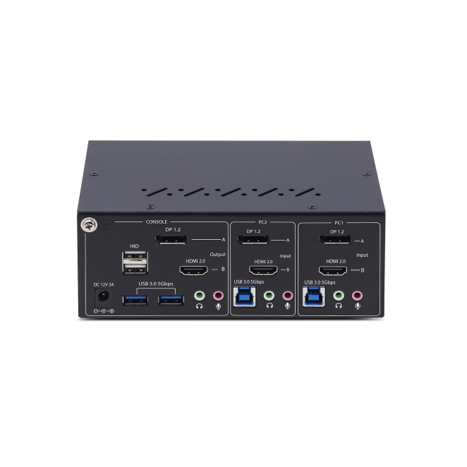 StarTech.com Switch KVM de 2 Puertos DisplayPort HDMI - Audio dual