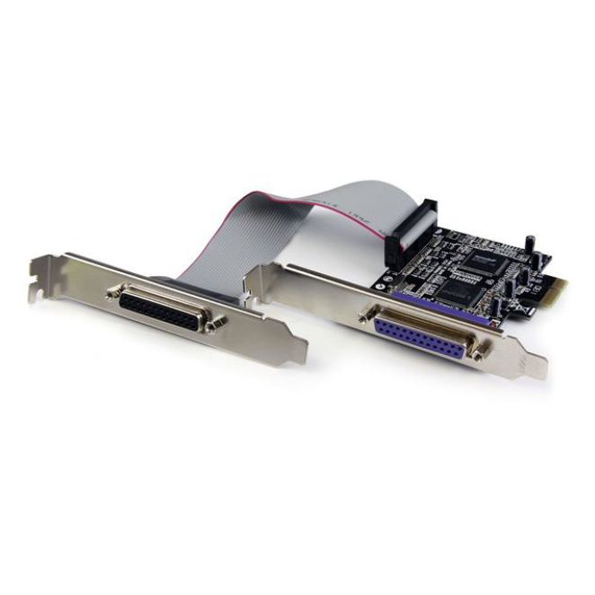 StarTech.com Adaptador Tarjeta PCI-Express PCIe Paralelo de 2 Puertos DB25 IEEE1284 - SPP EPP ECP Bracket Perfil Bajo