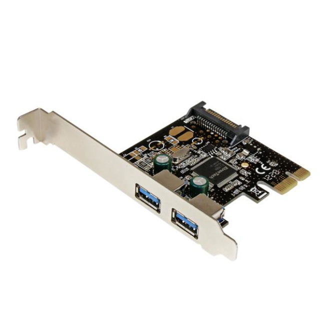 StarTech.com Adaptador Tarjeta Controladora PCI Express PCI-E 2 Puertos USB 3.0 con Alimentación SATA