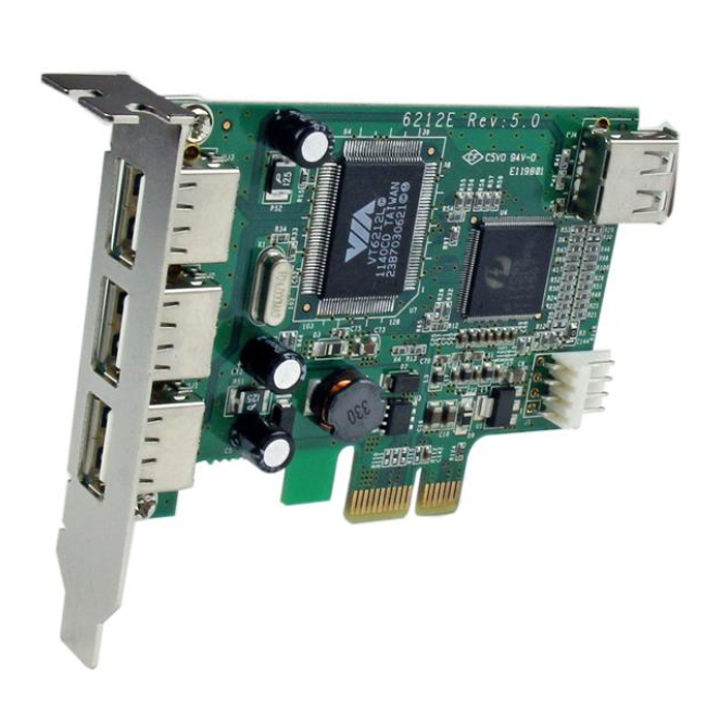 StarTech.com Adaptador Tarjeta PCI Express Perfil Bajo USB 2.0 - 3 Externos y 1 Interno