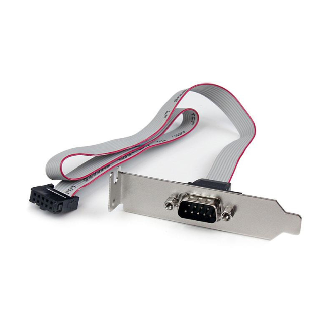 StarTech.com Adaptador de 0.4m Header Cabezal Bracket Serie Serial DB9 RS232 a IDC 10 Pines Placa Base Perfil Bajo