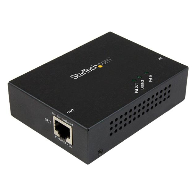 StarTech.com Gigabit PoE+ Extender - 802.3at/af - 100m