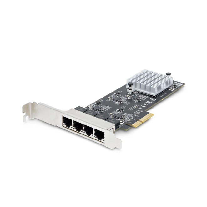 StarTech.com Tarjeta PCI Express de Red Ethernet 4 Puertos NBASE-T 2,5G - NIC I225-V - Tarjeta de Red de 4 Puertos para Ordenador de Sobremesa - Tarjeta PCIe de Red LAN