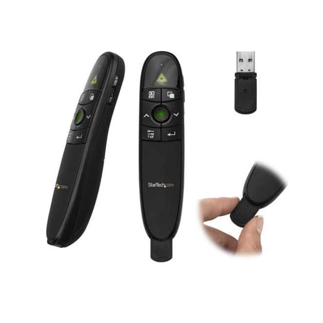 StarTech.com Mando a Distancia para Presentaciones Inalámbrico con Puntero Láser Verde - 27m