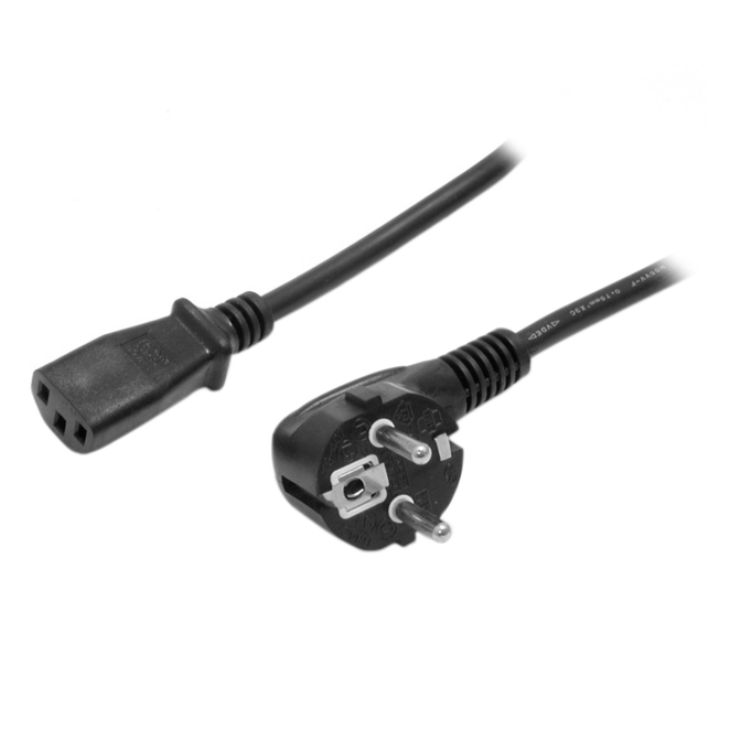 StarTech.com Cable de 2m de Alimentación para Ordenador, 18AWG, EU Schuko a C13, 10A 250V, Negro, Cable de Repuesto, Cable de Corriente para PC, Cable para Monitor, UL, Cable para Europa