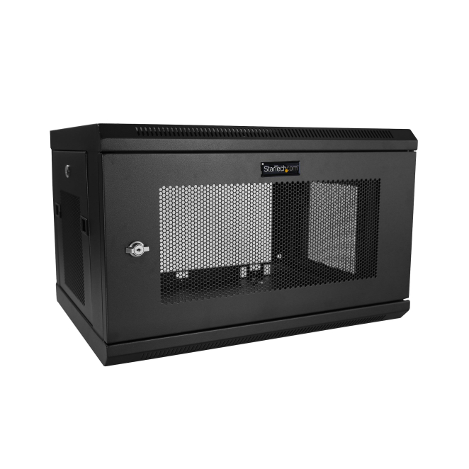 StarTech.com Armario Rack de Pared para Servidores 6U 19″ 2 Columnas y Estante 1U - Rack de Servidores de Montaje en Pared - Rack Ventilado para Equipo de Red