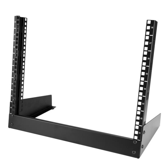 StarTech.com Rack de Sobremesa de 8U de 2 Columnas - Armario Rack de Servidores con Marco Abierto