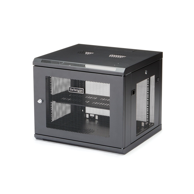 StarTech.com Armario Rack de Pared para Servidores 9U 19″4 Columnas y Estante 1U - Rack de Servidores de Montaje en Pared - Rack Ventilado para Equipo de Red