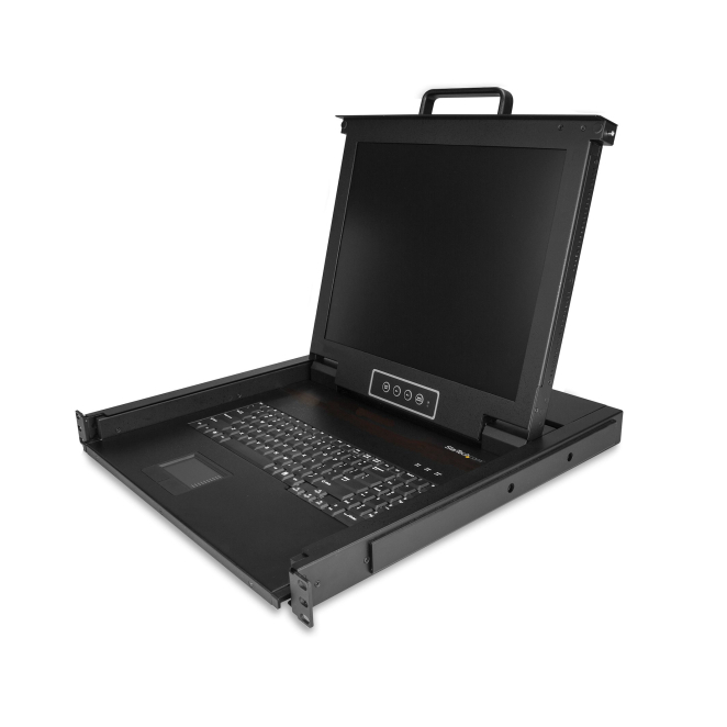 StarTech.com Consola KVM de Montaje en Rack - Teclado QWERTY - KVM para Rack de Servidores de 1 puerto VGA con Monitor LCD de 17″ - Switch KVM 1U con Cables y Hardware - USB - MTBF 50000