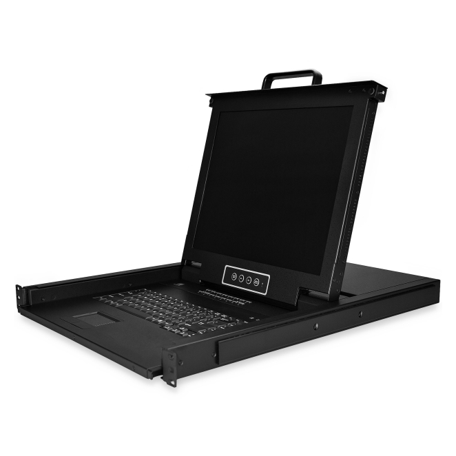 StarTech.com Consola KVM de 16 Puertos para Montaje en Rack con Cables de 1,8m - Teclado QWERTY - Conmutador KVM integrado con monitor LCD de 17″ - Switch KVM LCD 1U - OSD - 50000 MTBF