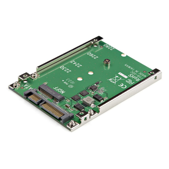 StarTech.com Adaptador de SSD SATA M.2 a SATA de 2.5″ - Conversor de M.2 NGFF a SATA - de 7mm - Bracket de Marco Abierto - Adaptador para Disco Duro M.2 - No es Compatible con NVMe