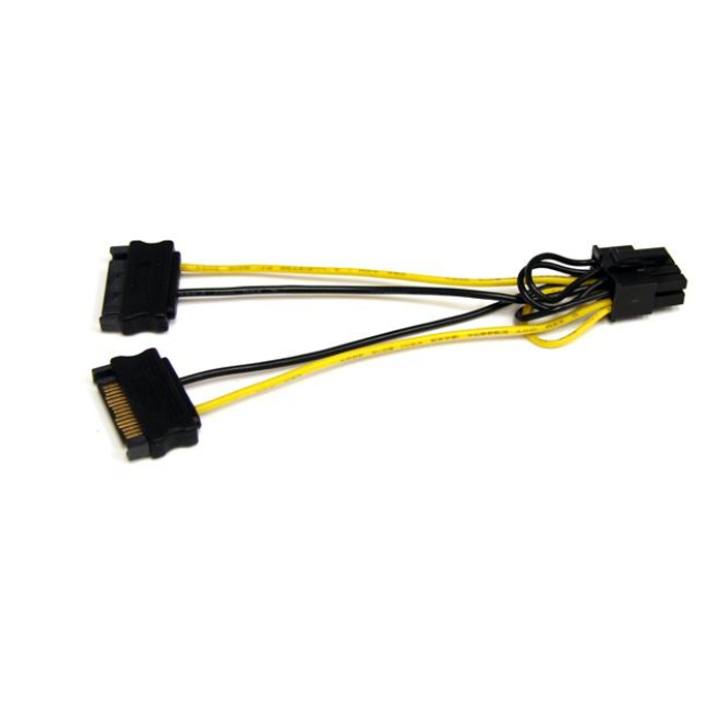 StarTech.com Cable Adaptador 15cm Alimentación SATA a Conector 8 Pines de Corriente de Tarjeta Gráfica PCI Express PCIe