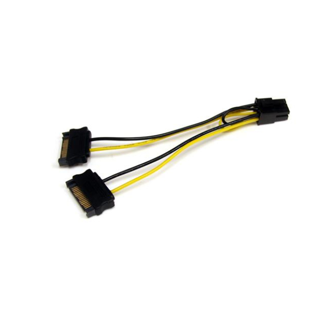 StarTech.com Cable Adaptador 15cm Alimentación SATA a Conector 6 Pines de Corriente de Tarjeta Gráfica PCI Express PCIe