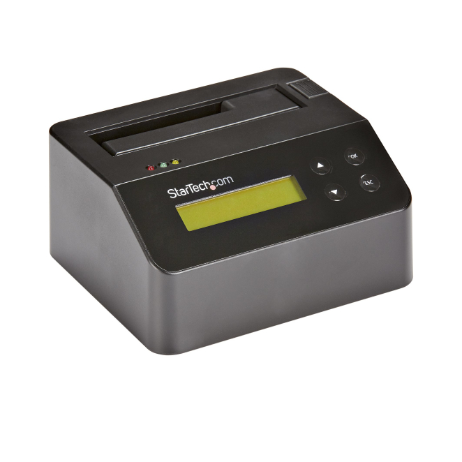 StarTech.com Borrador Autónomo USB 3.0 de 1 Bahía para Discos Duros o SSDs - USB 3.0 a SATA II (3 Gbps) - TAA - 9 Modos de Borrado - Pantalla LCD - Sanitizador - Puerto DB-9 de Impresora