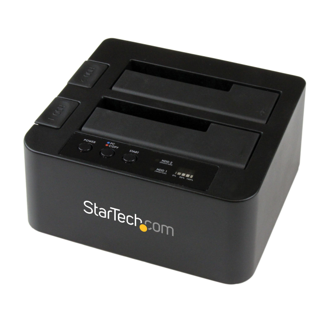 StarTech.com Duplicador USB 3.0 (5Gbps) o eSATA de Discos Duros de 2 Bahías, Independiente, Clonador Copiador de SSD o HDD SATA III de 2,5/3,5″, Estación de Acoplamiento de HDD