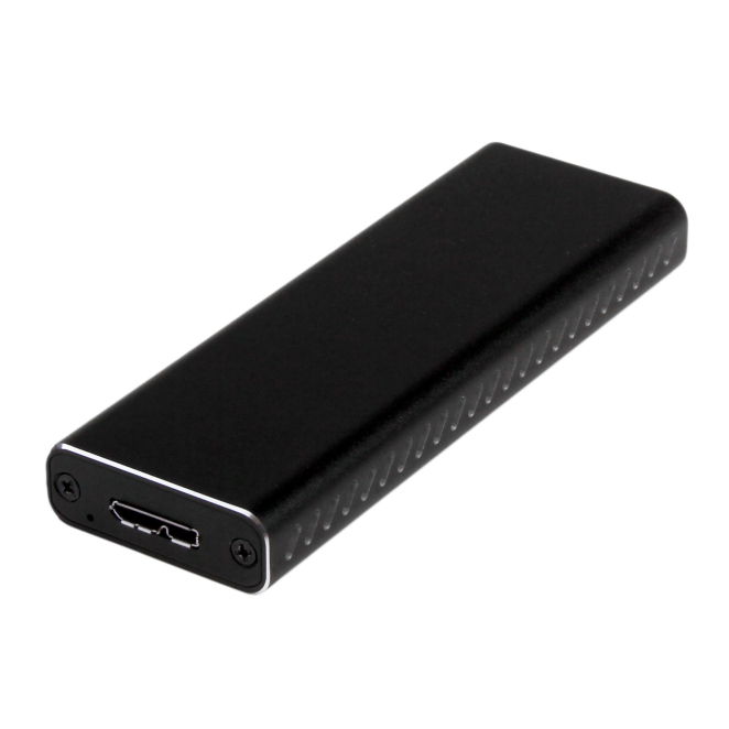 StarTech.com Caja USB 3.0 (5Gbps) a SSD M.2 de Aluminio con UASP - Negro - SATA NGFF M.2 con B Key y B+M Key - Caja Portátil Externa M.2 - No es Compatible con NVMe / AHCI