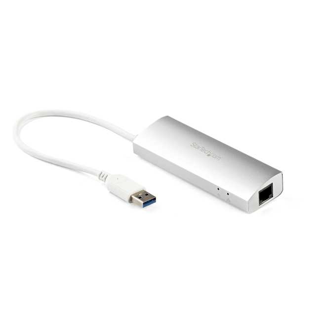 StarTech.com Hub Ladrón USB 3.0 de 3 Puertos con Adaptador de Red Ethernet Gigabit - Hub Concentrador USB-A - Alimentado por el Bus - 5Gbps - Hub USB Portátil - Carcasa Resistente