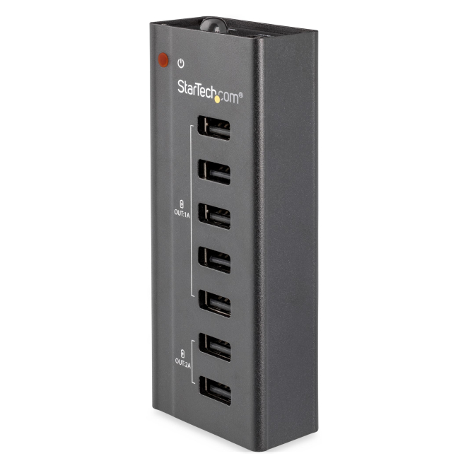 StarTech.com Estación de Carga USB de 7 Puertos Autónoma - 5x Puertos de 1A y 2x Puertos de 2A - Base de Carga USB