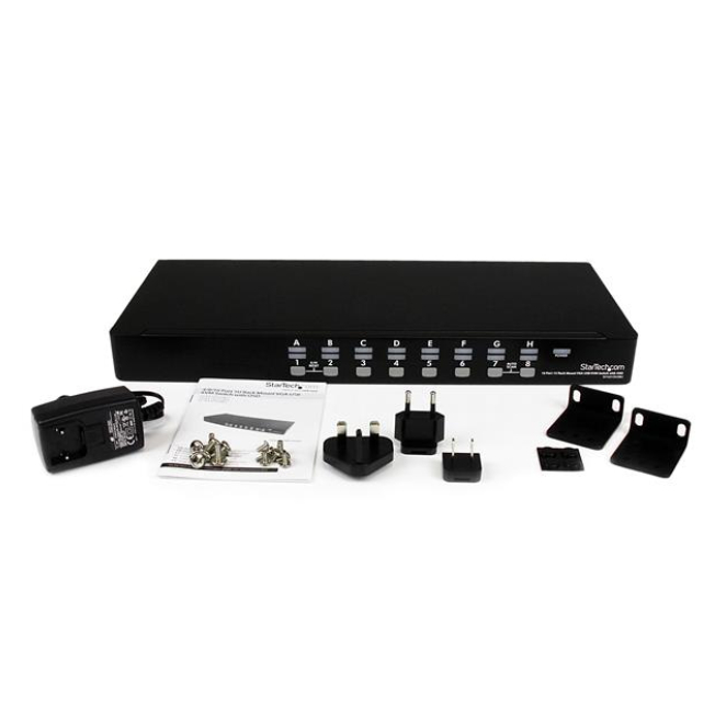 StarTech.com Conmutador KVM USB de 16 Puertos de Montaje en Rack de 1U con OSD