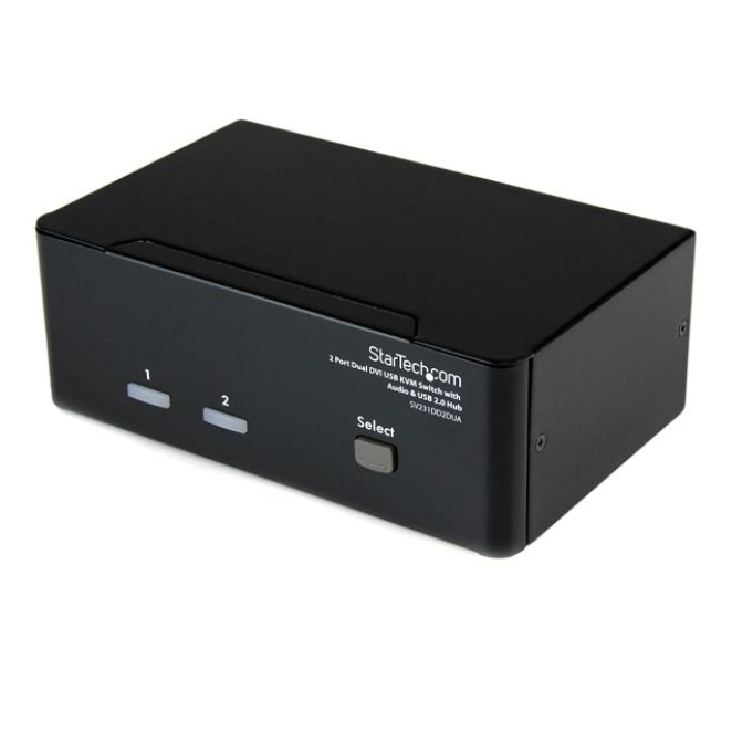 StarTech.com Conmutador Switch KVM con doble monitor DVI y audio 4 puertos USB 1920x1200