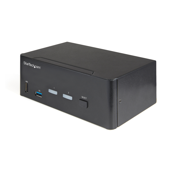 StarTech.com Switch Conmutador KVM de 2 Puertos HDMI 2.0 4K para 2 Monitores - Vídeo de 4K y 60Hz Ultra HD - HDR - Hub Ladrón USB 3.0 de 2 Puertos y 4 Puertos USB 2.0 HID - Audio - HotKey - TAA