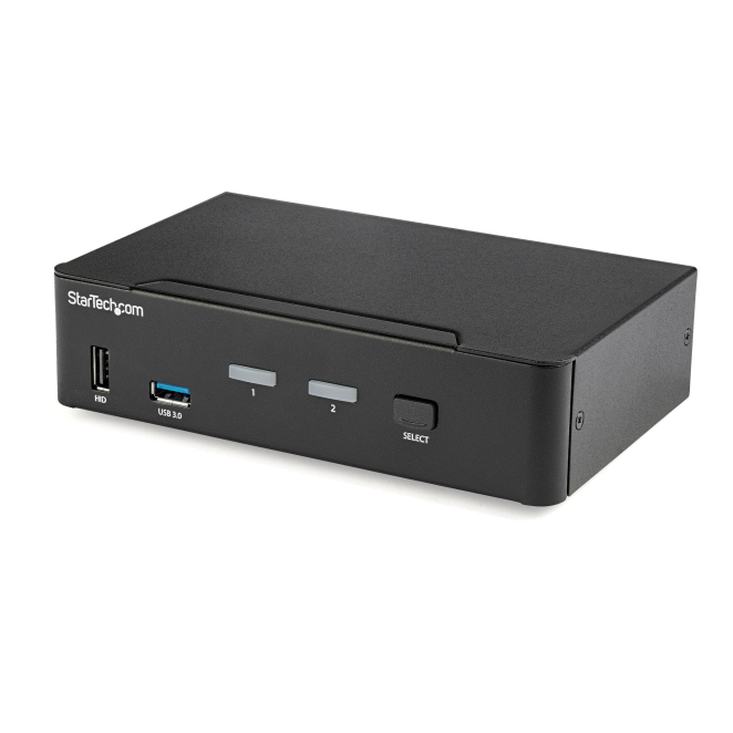 StarTech.com Switch Conmutador KVM de 2 Puertos DisplayPort - 4K a 60Hz - para Una Pantalla - Switch KVM de 2 Puertos DP 1.2 UHD con Hub Ladrón USB 3.0 y Audio - Dell HP Apple - TAA