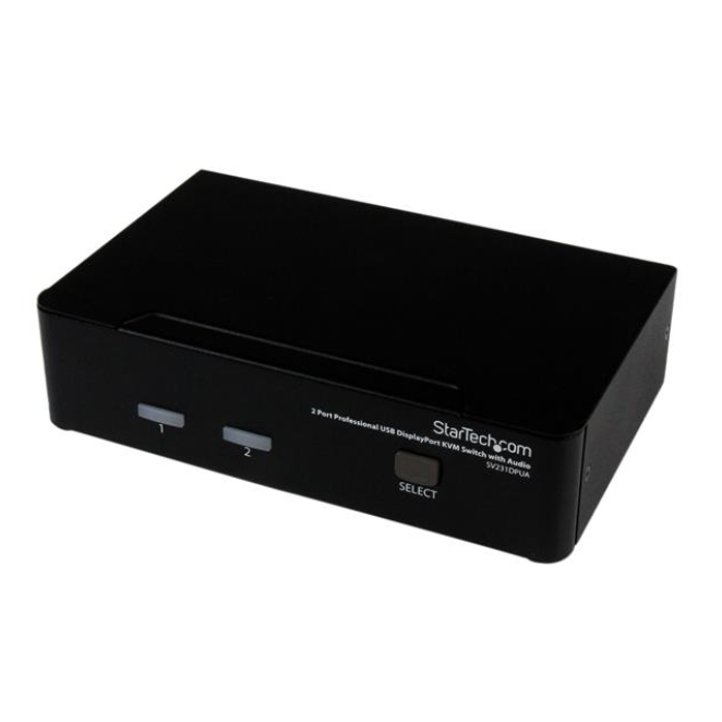 StarTech.com Conmutador Switch Profesional KVM 2 Puertos Vídeo DisplayPort - USB con Audio - 2560x1600