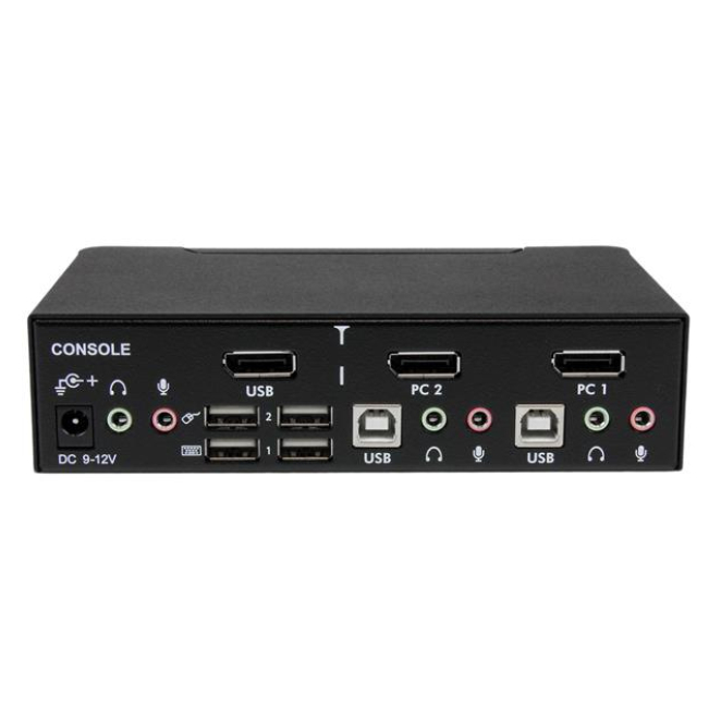 Conmutador KVM StarTech 2 Puertos Conexiones Posteriores