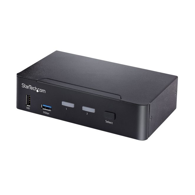 StarTech.com Switch Conmutador KVM USB C Tipo C, KVM de 2 puertos DisplayPort con Vídeo UHD HDR de 4K 60Hz, Audio de 3,5mm, Hub 4x USB y 2x USB A 3.2 Gen 1 de 5Gbps, Compatible con TB 3/4